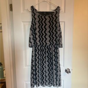 Robert Louis Black and Gray Midi Dress